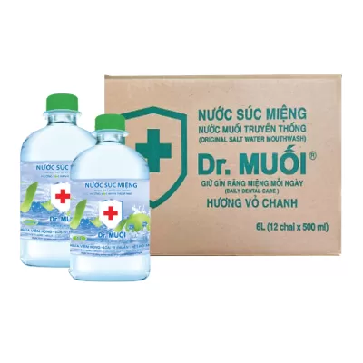 Nước Muối Dr Muối 1 Lít Hương Chanh Thùng 9 Chai